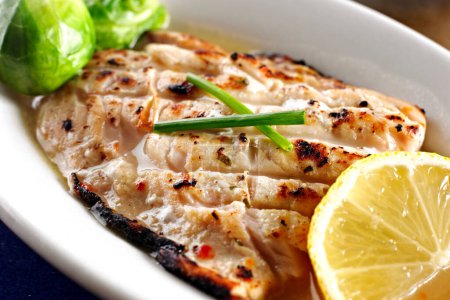 Close-Up 4K Ultra HD Image of Grilled Mahi - Stock Photography