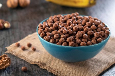 Delicious Cocoa Chocolate Sugar Cereal Puffs: 4K Image