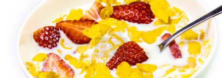 Fresh Strawberries in Muesli: Close-Up 4K Image