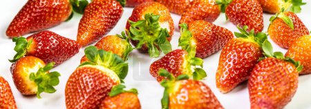 Close-Up Fresh Strawberries on White Background: 4K Image