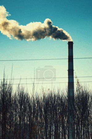 Emisiones industriales: Chimenea de fábrica que emite dióxido de carbono puro (imagen 4K)