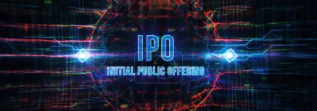 Digital Finance Frontier: 4K Ultra HD image of Initial Public Offering (IPO) Digital Background