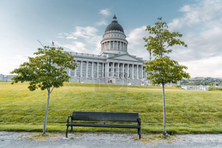 Architectural Wonder: Low Angle Shot of Salt Lake City State Capitol Building in 4K Ultra HD