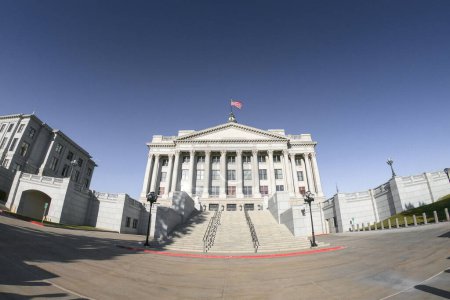 Capitol Elegance: Low Angle Perspective of Salt Lake City State Capitol in 4K Ultra HD image