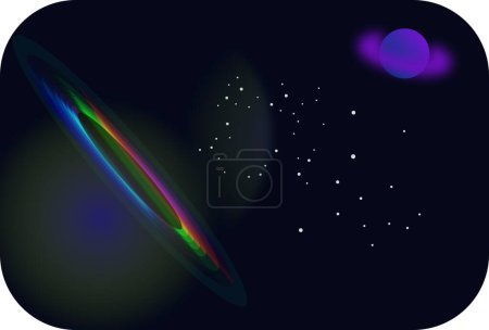 Illustration for Vector image of space with a visible black hole - Royalty Free Image