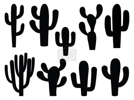 Cactus silhouette vector art on a white background