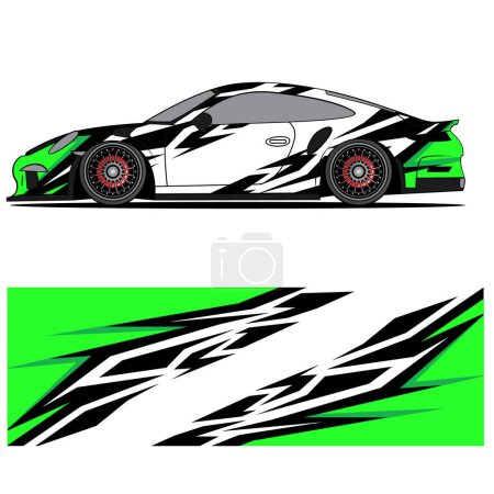Illustration for Abstract graphic design of racing vinyl sticker for racing car livery - Royalty Free Image