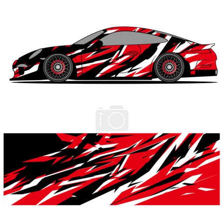 Illustration for Design for racing car livery stickers abstract racing graphics, this design is vector made editable! - Royalty Free Image