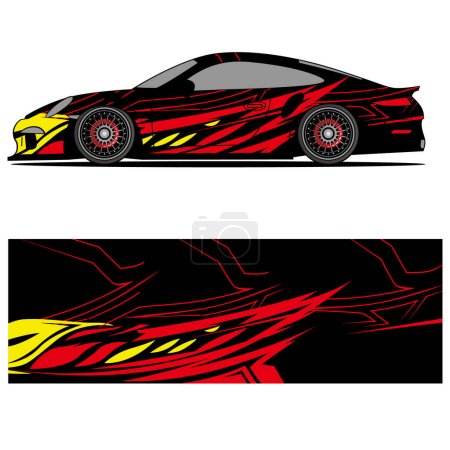 Ilustración de Diseño gráfico abstracto de pegatina de vinilo de carreras para automóviles de carreras, fondo, diseño de marca, camuflaje, pegatina del coche - Imagen libre de derechos