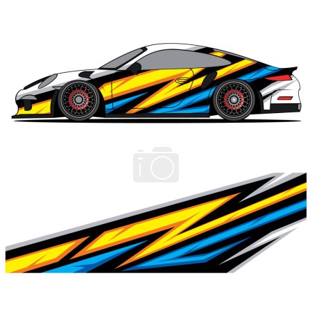 Abstract graphic design of racing vinyl sticker for racing car automotive, background, branding design, camouflage, car sticker