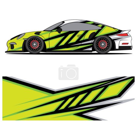 Illustration for Abstract graphic design of racing vinyl sticker for racing car automotive, background, branding design, camouflage, car sticker - Royalty Free Image
