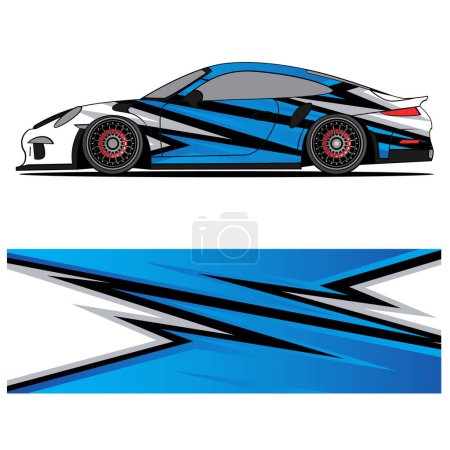 Ilustración de Diseño gráfico abstracto de pegatina de vinilo de carreras para automóviles de carreras, fondo, diseño de marca, camuflaje, pegatina del coche - Imagen libre de derechos