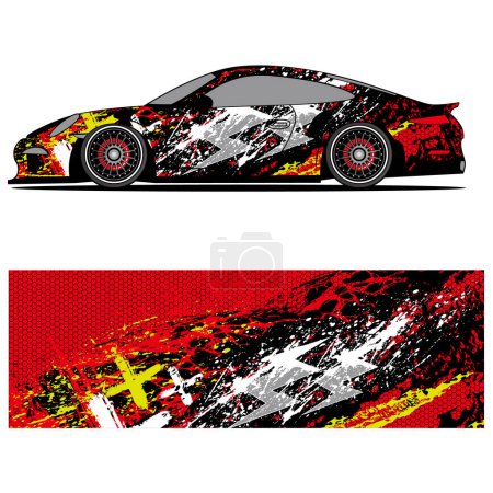 Illustration for Abstract graphic design of racing vinyl sticker for racing car automotive, background, branding design, camouflage, car sticker - Royalty Free Image
