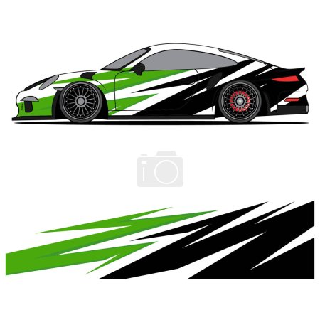 Diseño gráfico abstracto de la pegatina de vinilo de carreras para la publicidad de coches de carreras