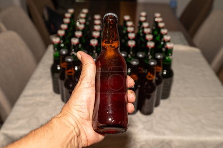 Bottled image of hobby beers. Home brewing.