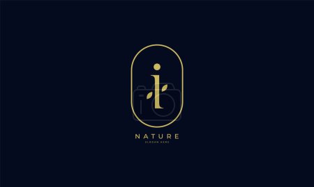 Ilustración de Latter i icono diseño moderno logotipo natural y orgánico. Logo natural para branding, identidad corporativa y tarjeta de negocio.Web - Imagen libre de derechos