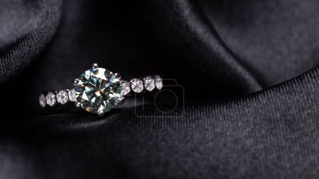 Photo for Beautiful silver ring with diamond - Royalty Free Image