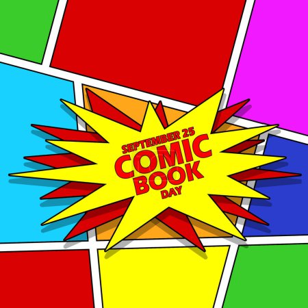 Photo for Comic book page background with bold text to commemorate National Comic Book Day on September 25 - Royalty Free Image
