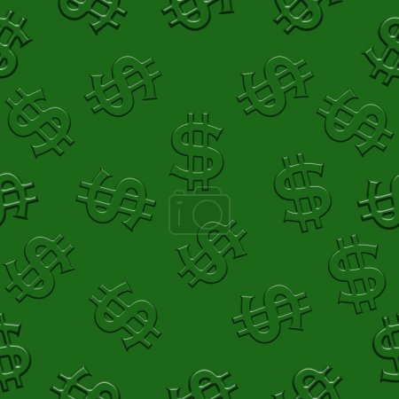 Photo for Dollar icon Infinite pattern background on dark green background, Abstract background Seamless Pattern - Royalty Free Image