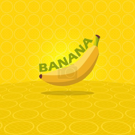 Banner zum nationalen Bananentag. Eine frische Banane auf gelbem Grund zum Feiern im April