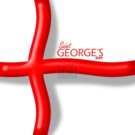 Illustration for Saint George's Day event banner. England flag with embossed style and bold text to commemorate on April 23rd - Royalty Free Image