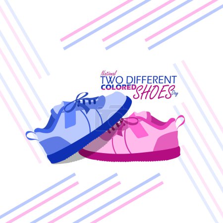 Banner nacional del evento de dos zapatos de colores diferentes. Dos zapatos de diferentes colores sobre un fondo blanco para celebrar el 3 de mayo