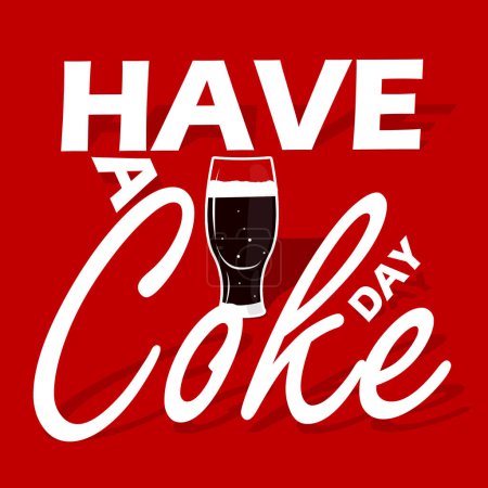 National Have a Coke Day event banner. Glass of soda with bold text on red background to celebrate on May 8th