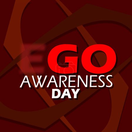 Illustration for World Ego Awareness Day event banner. Bold text on dark red background to celebrate on May 11th - Royalty Free Image