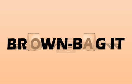 National Brown-Bag It Day Veranstaltungsbanner. Kühner Text mit zwei braunen Papiertüten auf hellbraunem Hintergrund zur Feier des 25. Mai