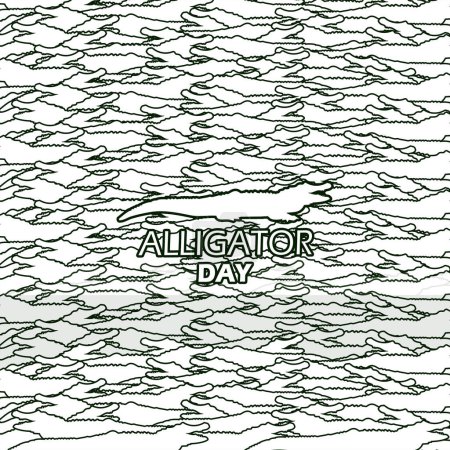 National Alligator Day event banner. Illustration of an alligator on alligator pattern background to celebrate on May 29