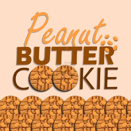 National Peanut Butter Cookie Day event banner. Kühner Text mit Erdnusskeksen auf hellbraunem Hintergrund zur Feier am 12. Juni