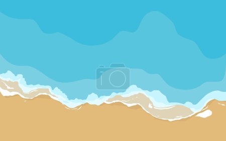 Illustration for Beach and sea waves vector illustration - Royalty Free Image