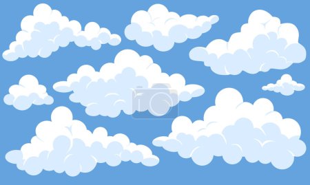Illustration pour Fond vectoriel avec nuages dans le ciel bleu. - image libre de droit