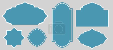 Illustration for Vector set of blue labels - Royalty Free Image