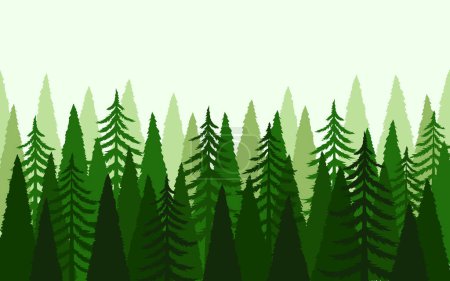 vector background with green forest trees     