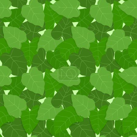 Téléchargez les illustrations : Motif sans couture de feuilles vertes - en licence libre de droit