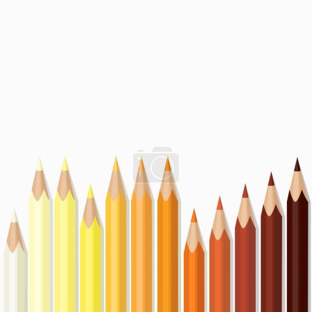 Ilustración de Lápices de colores establecidos sobre un fondo blanco, ilustración vectorial - Imagen libre de derechos