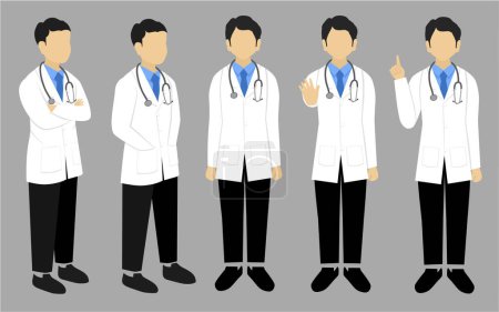 Illustration for Set of doctors in uniform. vector illustration in a flat style. - Royalty Free Image