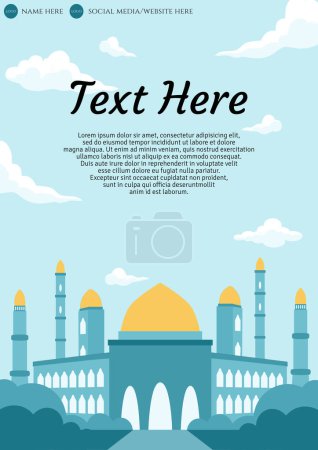 Illustration for Mosque building design vector illustration - Royalty Free Image