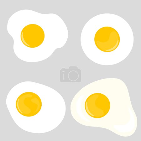 set of eggs on grey background 
