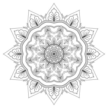 Illustration for Mandala. round ornament pattern. elements for background. hand drawn - Royalty Free Image