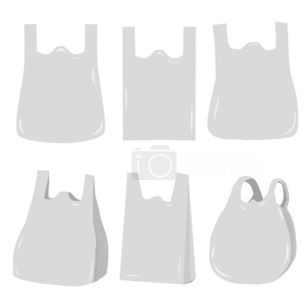 Illustration for White plastic bag for food, vector - Royalty Free Image