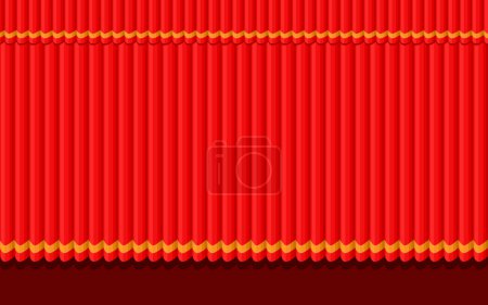 Ilustración de Fondos de cortina roja con hilo de oro - Imagen libre de derechos