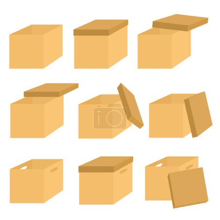 Illustration for Set of boxes. flat style. vector illustration - Royalty Free Image