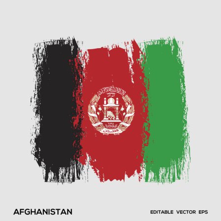 Illustration for Afghanistan Flag Brush Vector Illustration, Afghanistan flag brush stroke - Royalty Free Image