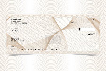 Diseño de cheque del banco en blanco, diseño de guilloche, patrón de guilloche con vector