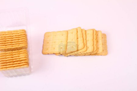 Photo for Biscuits cracker on white background - Royalty Free Image