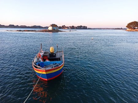 Photo for Colorful boat in the ria of Etel, morbihan, in Saint cado. High quality photo - Royalty Free Image