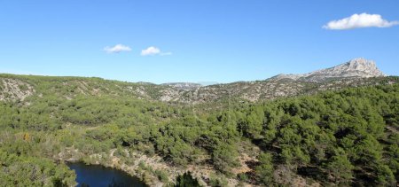 Photo for Panorama of south of france landscape with Sainte Victoire mountain - Royalty Free Image