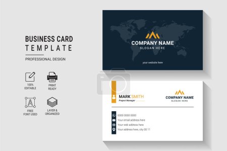 Illustration for Multipurpose Modern Corporate Business Card Design Template Double Side With Professional Elegant - Royalty Free Image